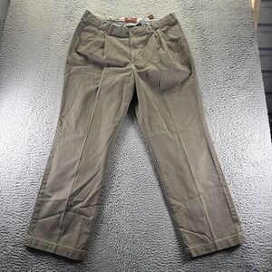 Bob Timberlake Pant Mens 38x32 Brown Cotton Khakis Straight Leg Utility Workwear